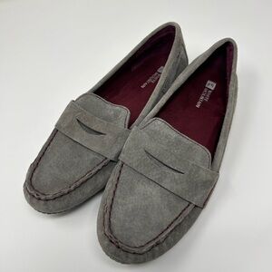 White Mountain Gray Women's Loafers Genuine Leather Suede